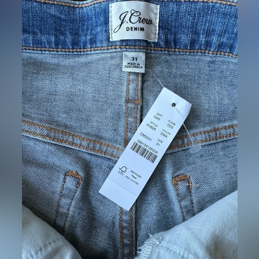 SOLD J. Crew Jean Shorts Blue Denim Womens Size 31 NEW Squash Wash - Picture 3 of 8